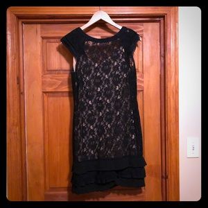 Black lace cocktail dress